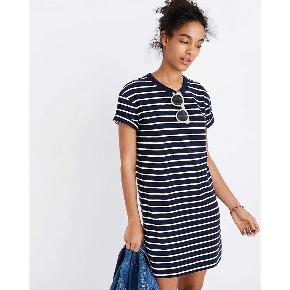Madewell | Stripe Pocket T shirt Dress L